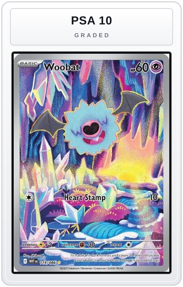 Graded - Woobat - 119/086 — PSA 10 graded overlay