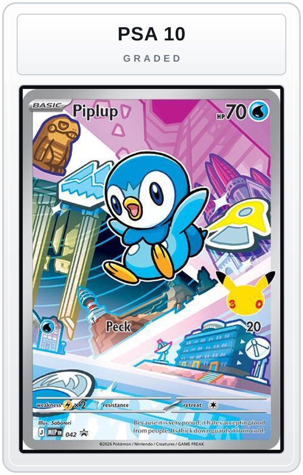 Graded - Piplup - 042 — PSA 10 graded overlay