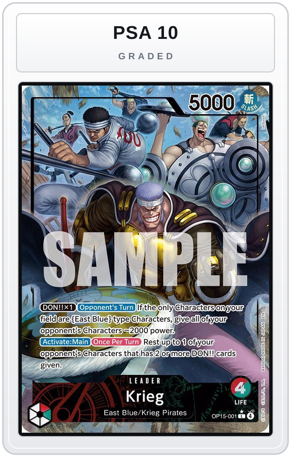 Graded - Krieg (OP15-001) (Alternate Art) — PSA 10 graded overlay