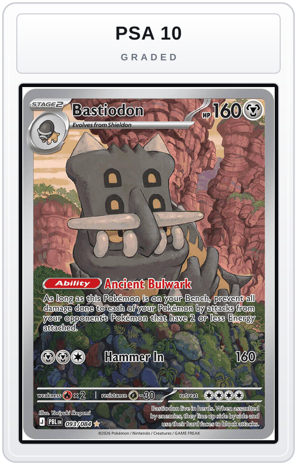 Graded - Bastiodon - 093/084 — PSA 10 graded overlay