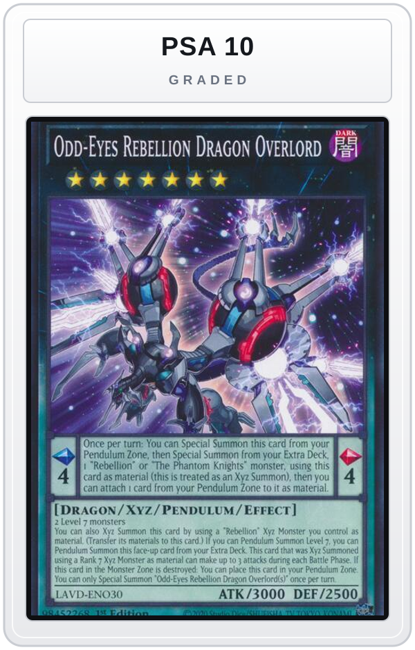 Graded - Odd-Eyes Rebellion Dragon Overlord — PSA 10 graded overlay