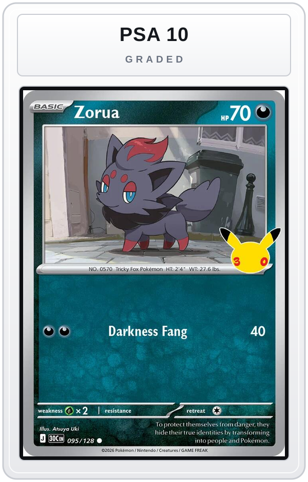 Graded - Zorua — PSA 10 graded overlay