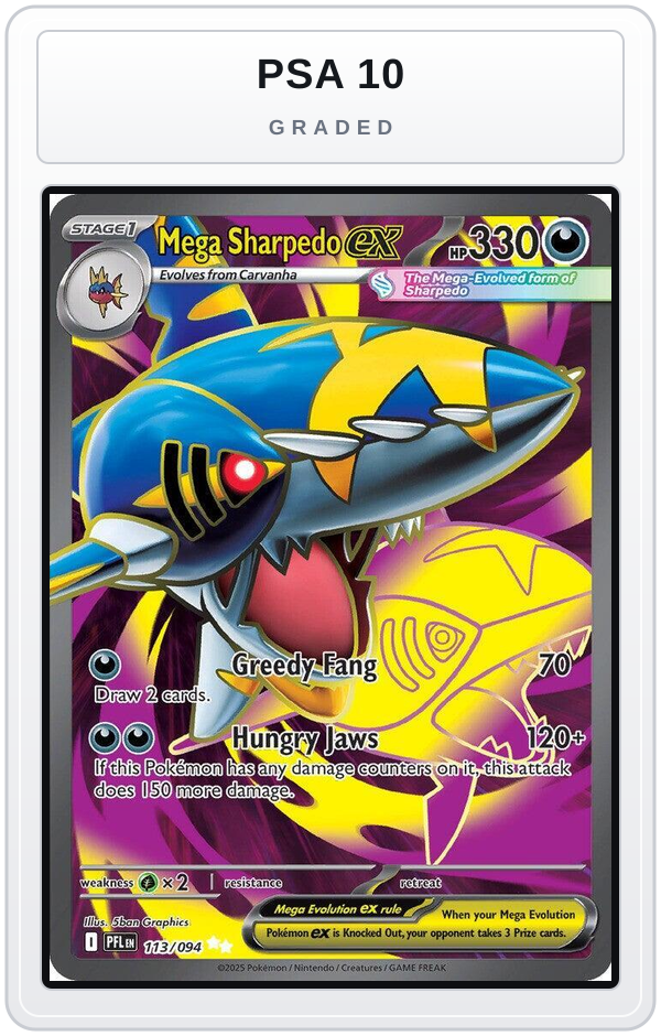 Graded - Mega Sharpedo ex - 113/094 — PSA 10 graded overlay