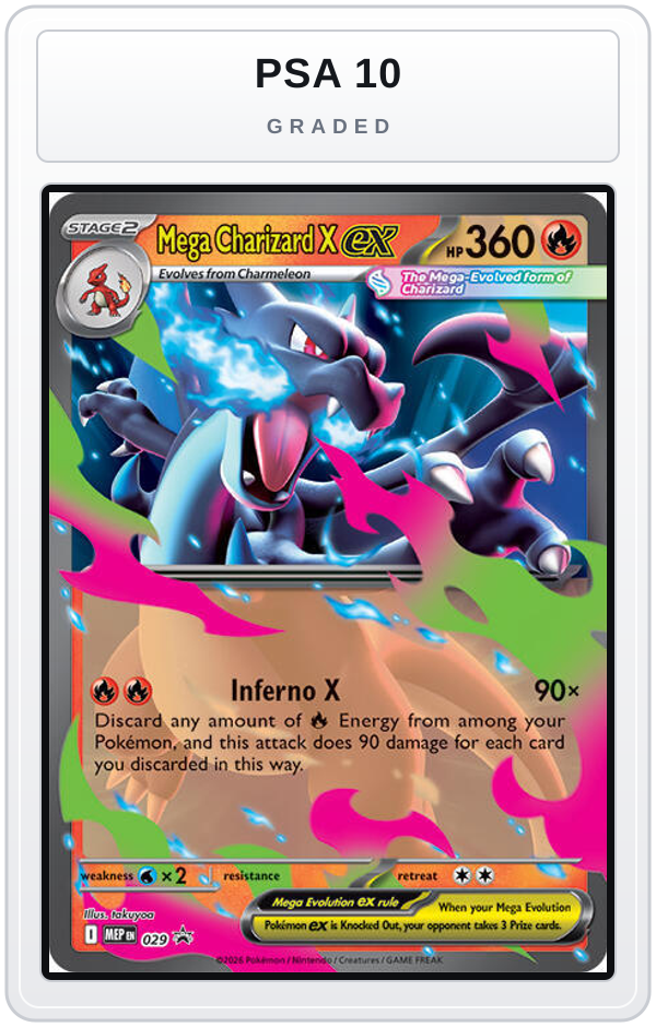 Graded - Mega Charizard X ex - 029 — PSA 10 graded overlay