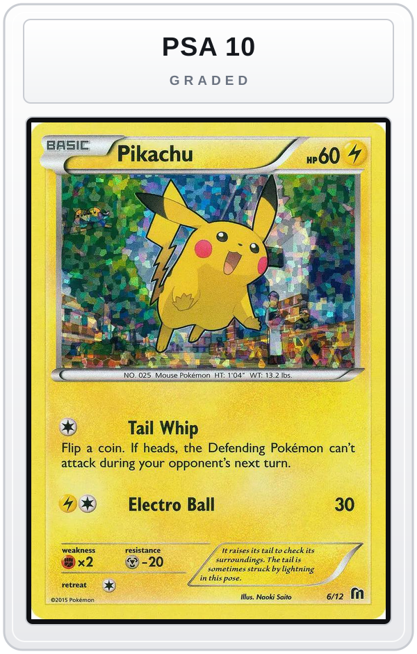 Graded - Pikachu - 6/12 — PSA 10 graded overlay
