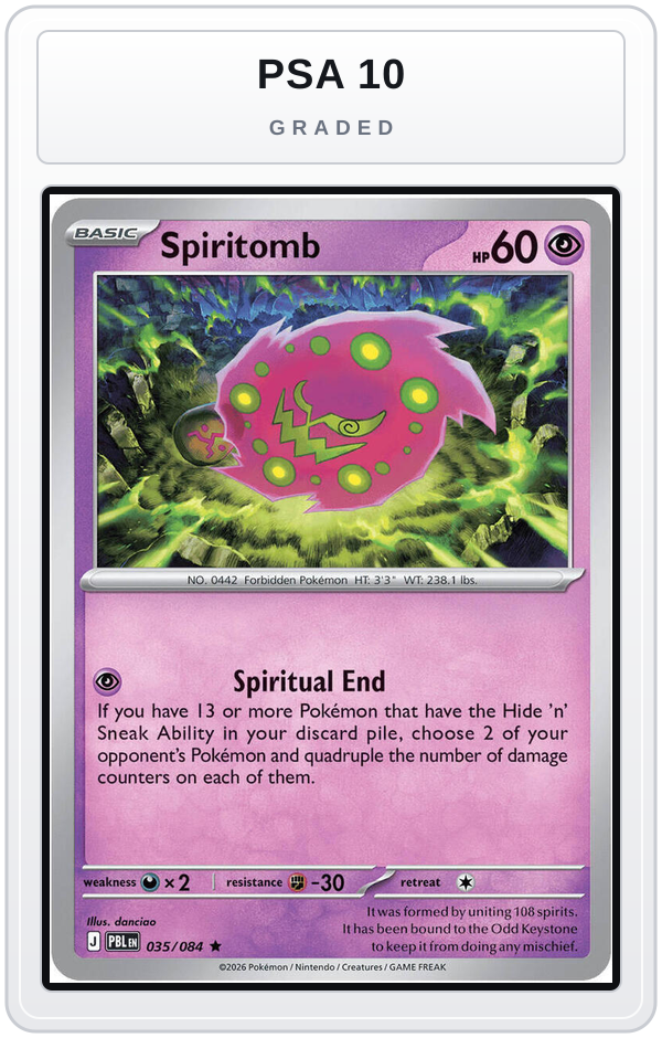 Graded - Spiritomb — PSA 10 graded overlay