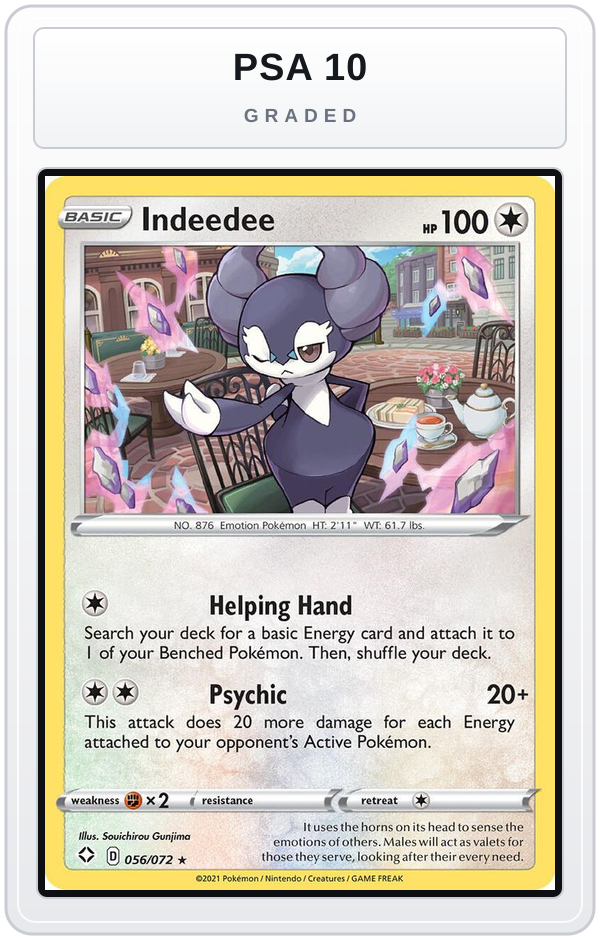 Graded - Indeedee — PSA 10 graded overlay