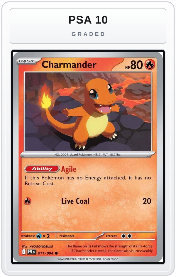 Graded - Charmander — PSA 10 graded overlay