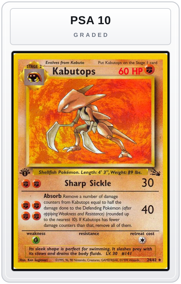 Graded - Kabutops (24) — PSA 10 graded overlay