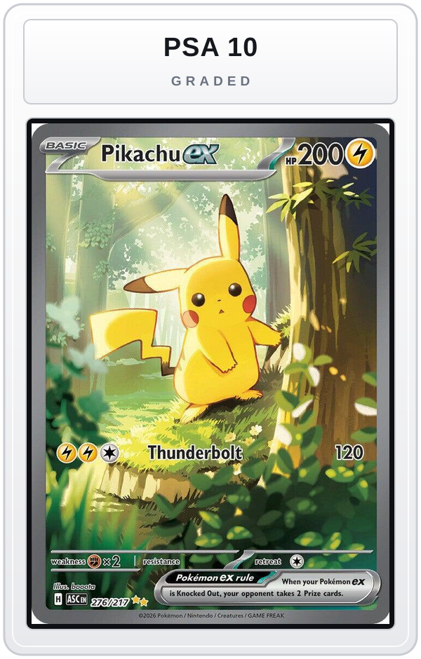 Graded - Pikachu ex - 276/217 — PSA 10 graded overlay