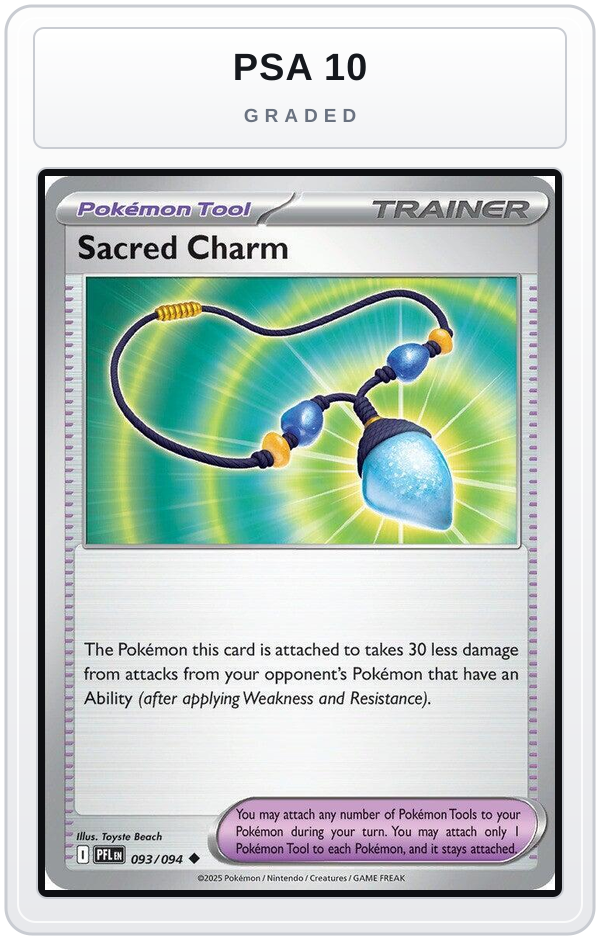 Graded - Sacred Charm - 093/094 — PSA 10 graded overlay
