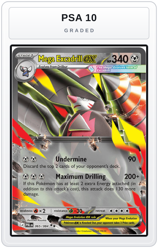 Graded - Mega Excadrill ex - 065/084 — PSA 10 graded overlay