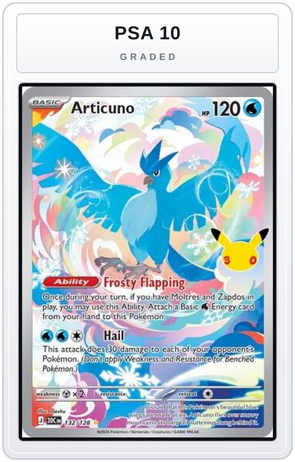 Graded - Articuno - 132/128 — PSA 10 graded overlay