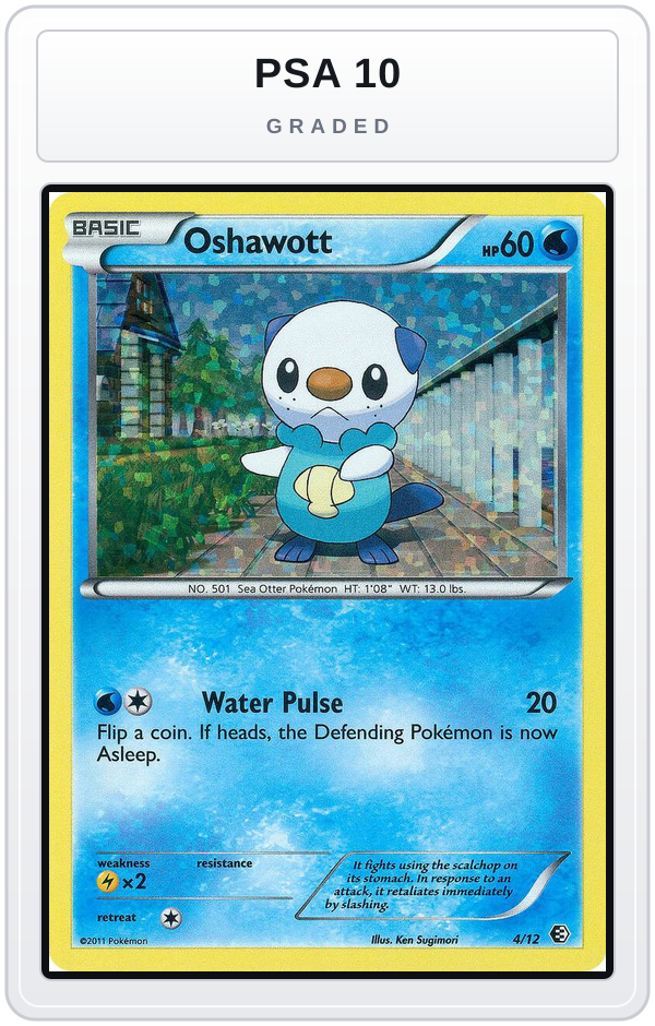 Graded - Oshawott - 4/12 — PSA 10 graded overlay