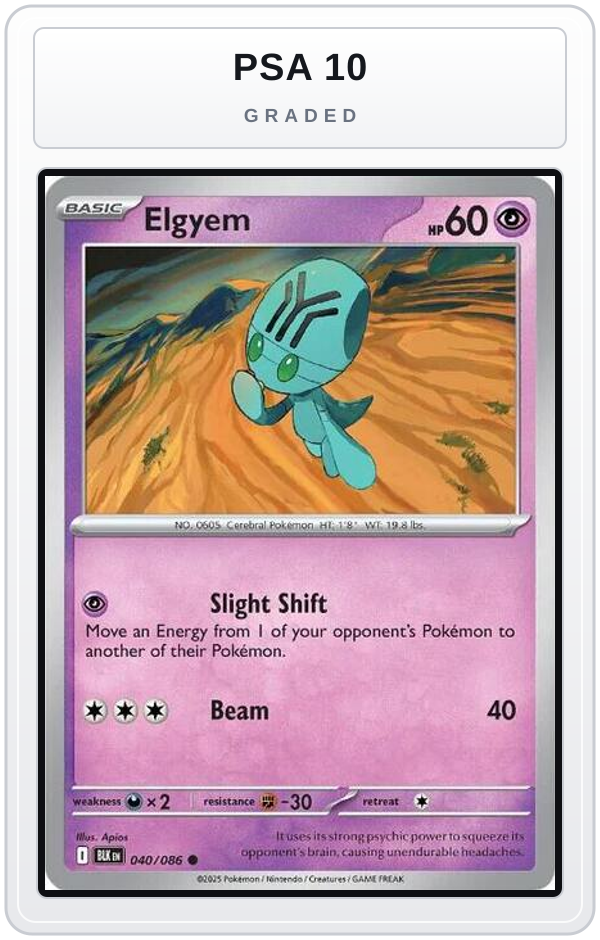 Graded - Elgyem — PSA 10 graded overlay