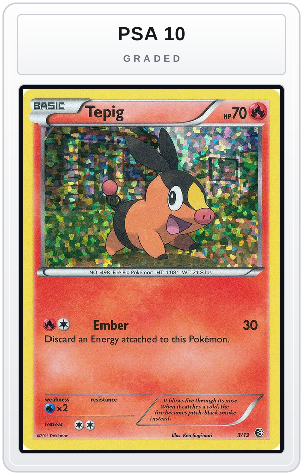 Graded - Tepig - 3/12 — PSA 10 graded overlay
