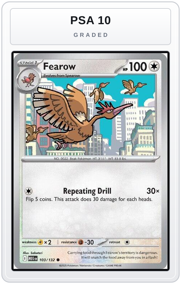 Graded - Fearow — PSA 10 graded overlay