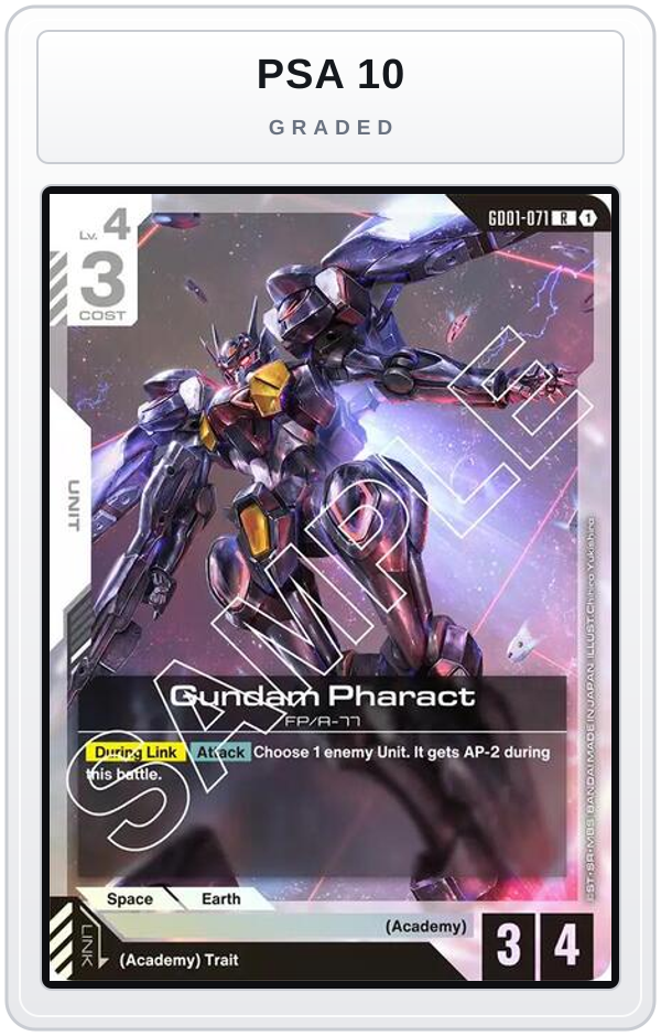 Graded - Gundam Pharact — PSA 10 graded overlay