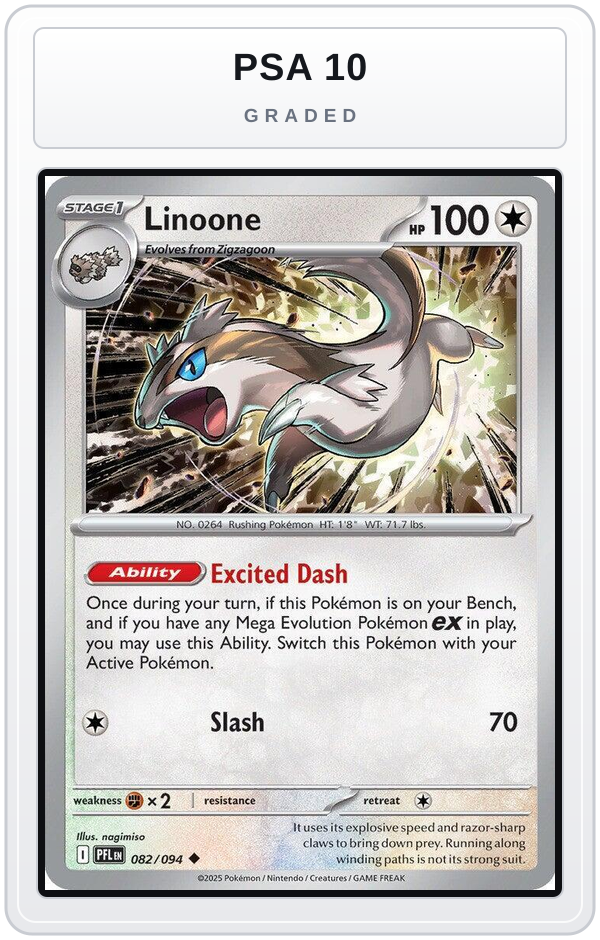 Graded - Linoone — PSA 10 graded overlay