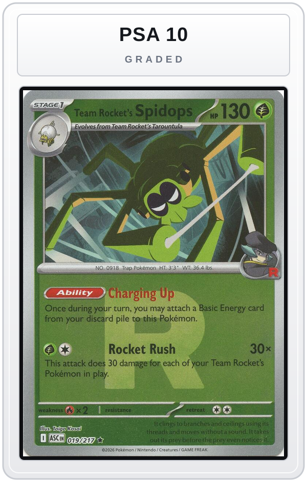 Graded - Team Rocket's Spidops (Team Rocket) — PSA 10 graded overlay
