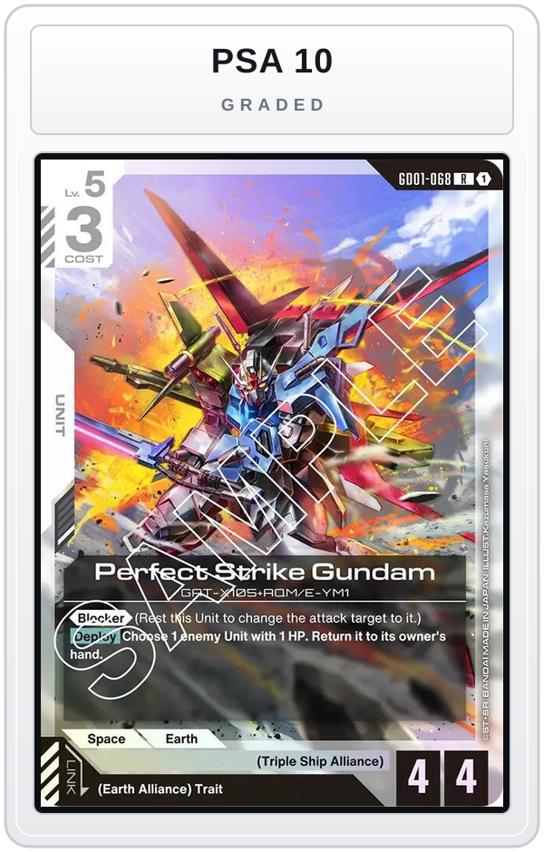 Graded - Perfect Strike Gundam — PSA 10 graded overlay