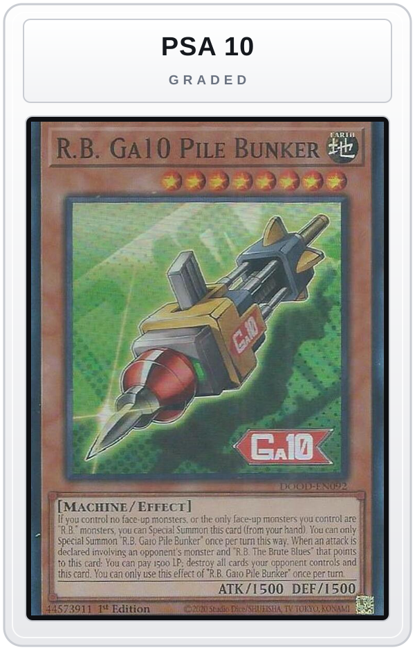 Graded - R.B. Ga10 Pile Bunker — PSA 10 graded overlay