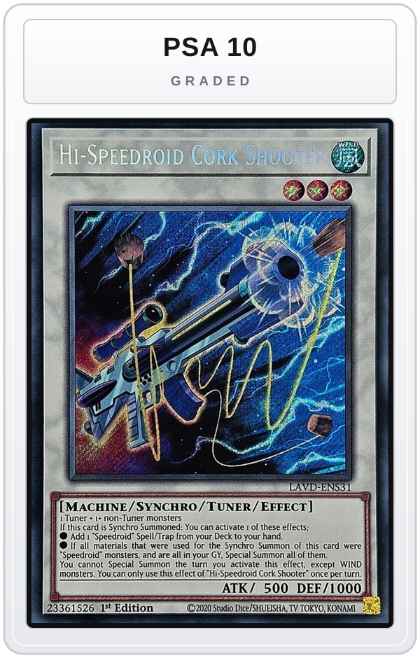 Graded - Hi-Speedroid Cork Shooter (Secret Rare) — PSA 10 graded overlay