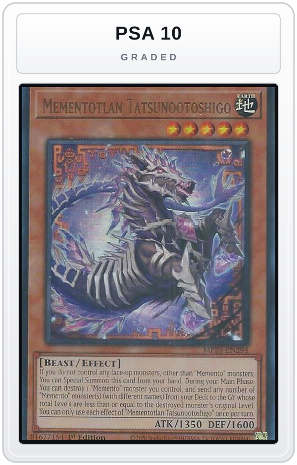 Graded - Mementotlan Tatsunootoshigo — PSA 10 graded overlay