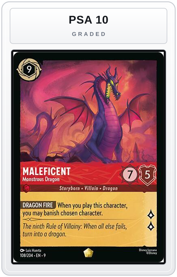 Graded - Maleficent - Monstrous Dragon — PSA 10 graded overlay