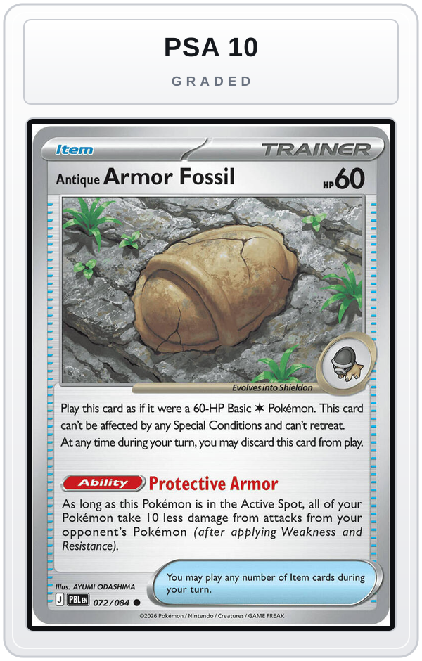 Graded - Antique Armor Fossil — PSA 10 graded overlay