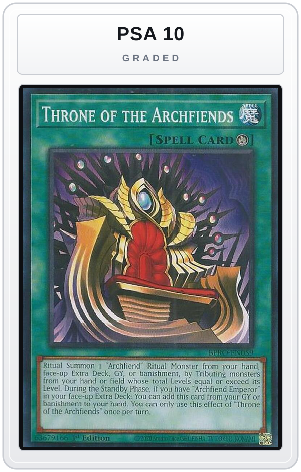 Graded - Throne of the Archfiends — PSA 10 graded overlay