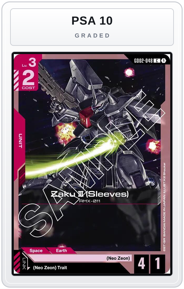 Graded - Zaku III (Sleeves) — PSA 10 graded overlay