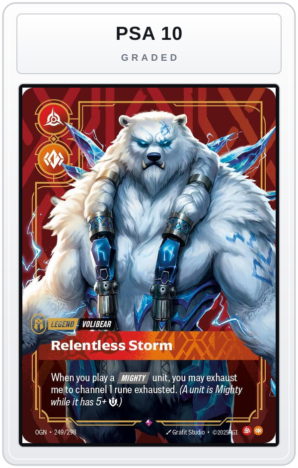 Graded - Volibear, Relentless Storm — PSA 10 graded overlay