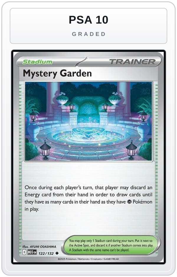 Graded - Mystery Garden - 122/132 — PSA 10 graded overlay