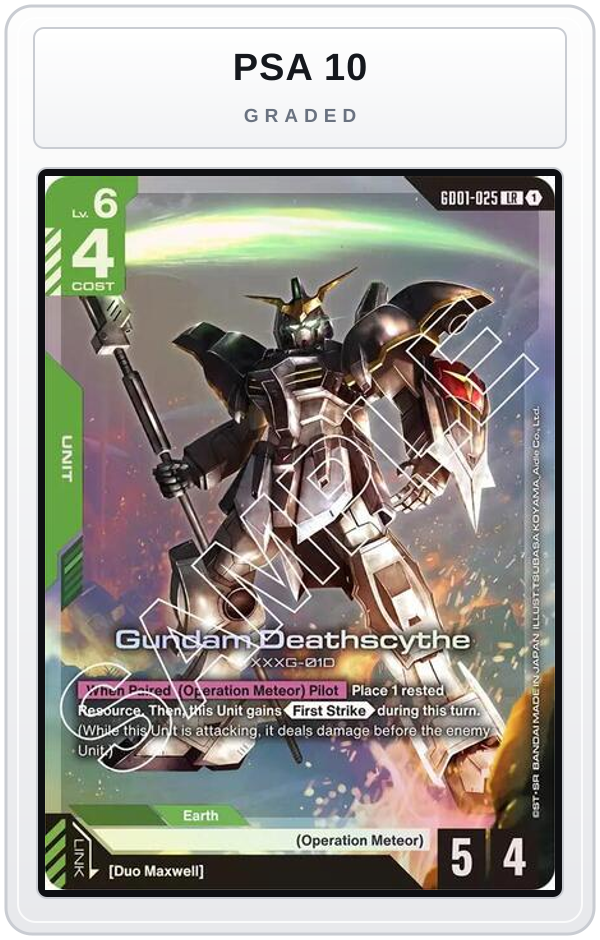 Graded - Gundam Deathscythe (GD01-025) — PSA 10 graded overlay