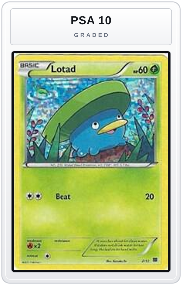 Graded - Lotad - 2/12 — PSA 10 graded overlay