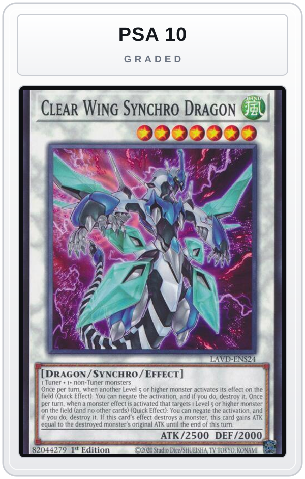 Graded - Clear Wing Synchro Dragon — PSA 10 graded overlay