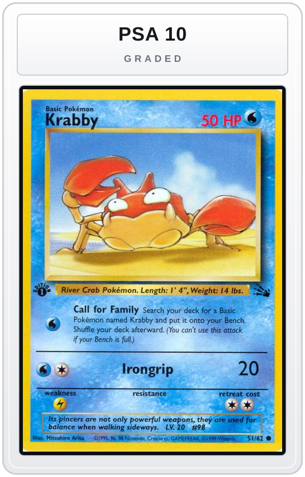 Graded - Krabby — PSA 10 graded overlay