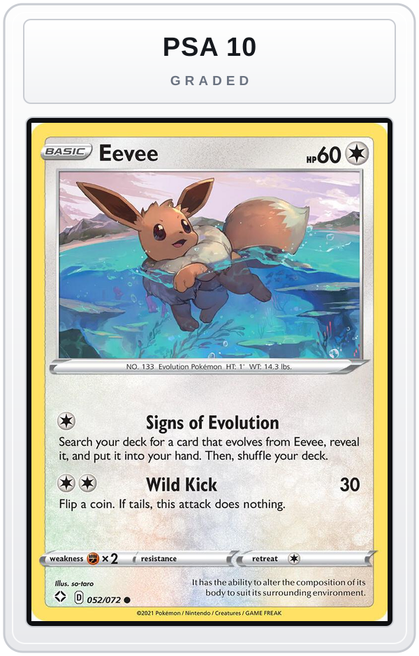 Graded - Eevee — PSA 10 graded overlay