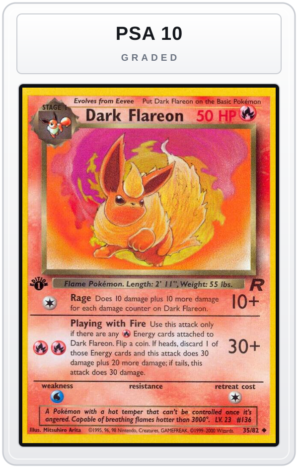 Graded - Dark Flareon — PSA 10 graded overlay