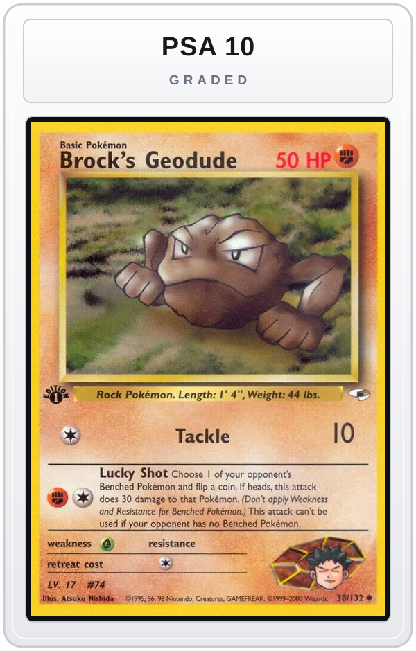 Graded - Brock's Geodude (38) — PSA 10 graded overlay