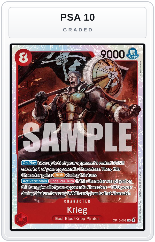 Graded - Krieg (OP15-008) — PSA 10 graded overlay