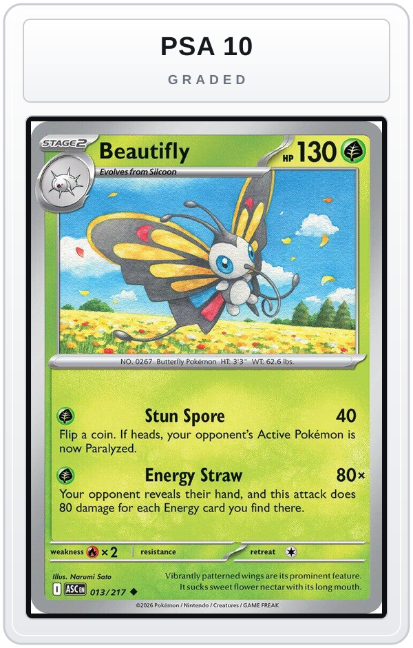 Graded - Beautifly - 013/217 — PSA 10 graded overlay