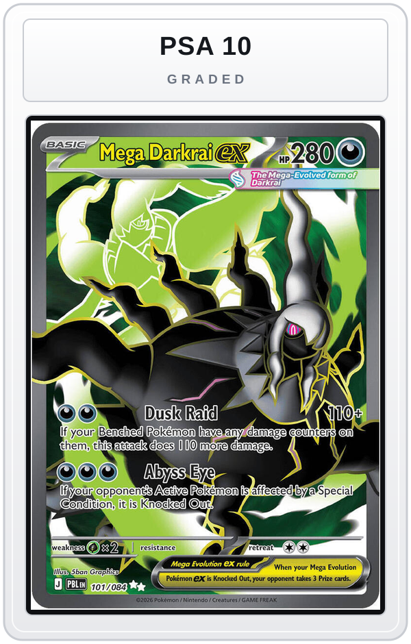 Graded - Mega Darkrai ex - 101/084 — PSA 10 graded overlay