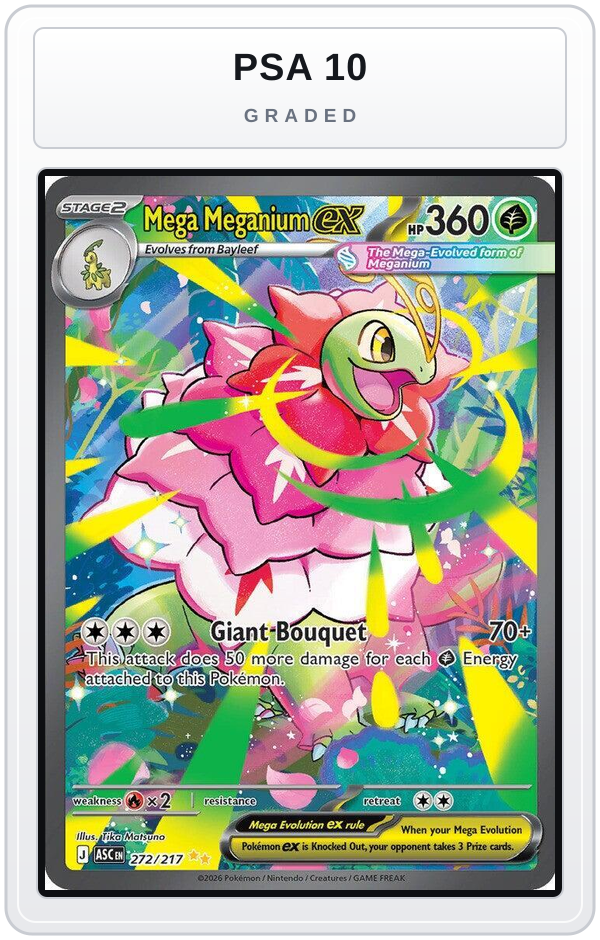 Graded - Mega Meganium ex - 272/217 — PSA 10 graded overlay