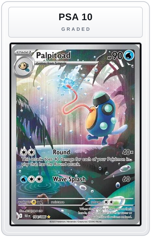 Graded - Palpitoad - 104/086 — PSA 10 graded overlay