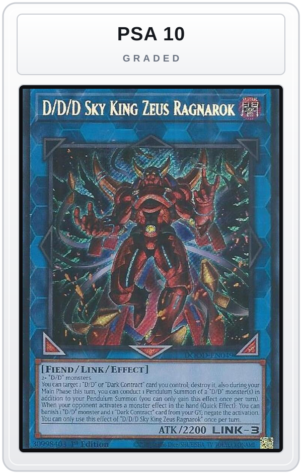 Graded - D/D/D Sky King Zeus Ragnarok — PSA 10 graded overlay