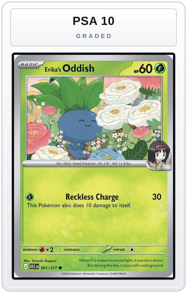 Graded - Erika's Oddish — PSA 10 graded overlay