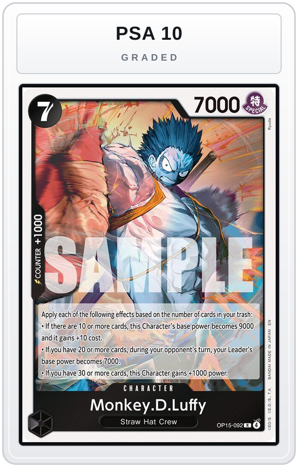 Graded - Monkey.D.Luffy (OP15-092) — PSA 10 graded overlay
