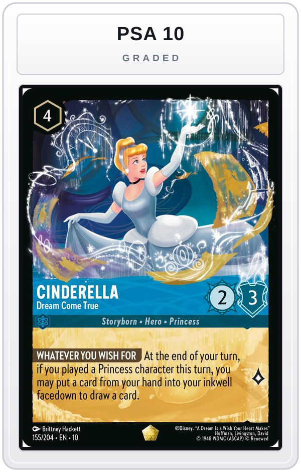 Graded - Cinderella - Dream Come True — PSA 10 graded overlay